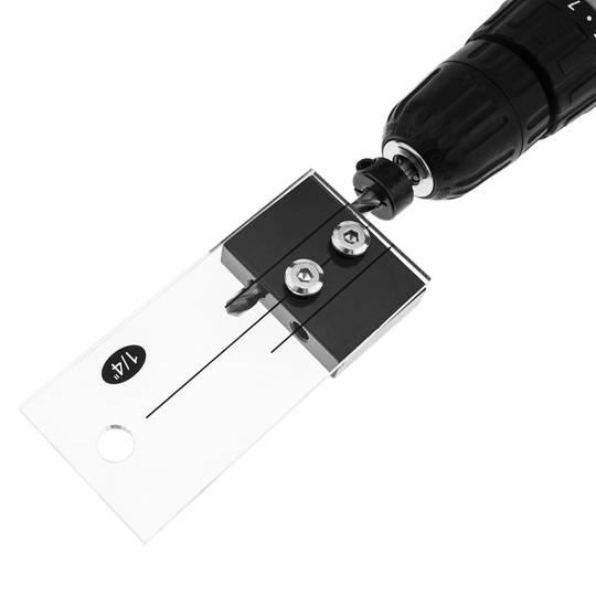 Sistema di guida e centraggio per praticare fori in in legno. Kit di foratura per tassello  6 mm 1/4