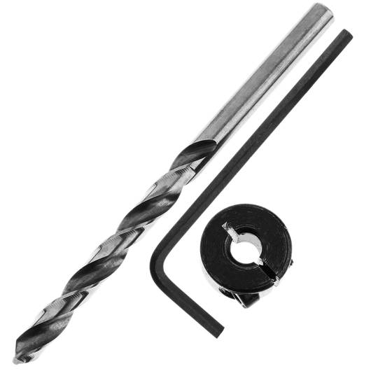 Sistema di guida e centraggio per praticare fori in in legno. Kit di foratura per tassello  6 mm 1/4