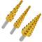 Step cone drill for drill and grinder 3 helical parts