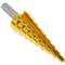 Step cone drill for drill and grinder 3 helical parts