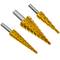 Step cone drill for drill and grinder 3 helical parts