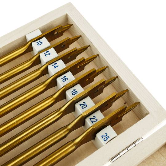Flach Spaten Bits für Holz im Karton mit 8 teilig Fräsbohrer