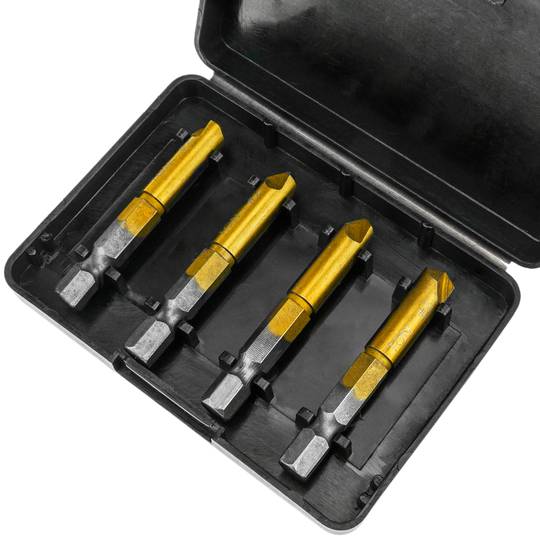 Kit de 4 escareadores de 7 mm com haste de 1/4