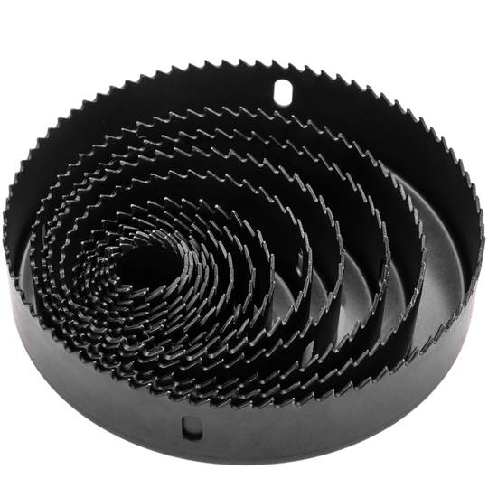 Case of 12 round crowns for sawing wood holes 19 21 27 31 31 37 44 44 50 60 74 87 100 125 mm