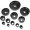 Case of 12 round crowns for sawing wood holes 19 21 27 31 31 37 44 44 50 60 74 87 100 125 mm