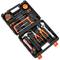 12 piece basic tool set. Screwdriver, pliers, hammer, tape measure, etc.