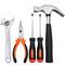 12 piece basic tool set. Screwdriver, pliers, hammer, tape measure, etc.