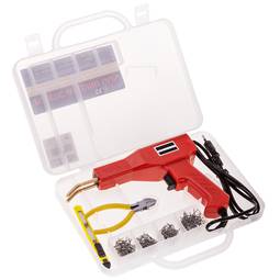 Kit de réparation pour soudeur plastique pour pièces en plastique et pare-chocs avec 200 unités et 4 types d'agrafes