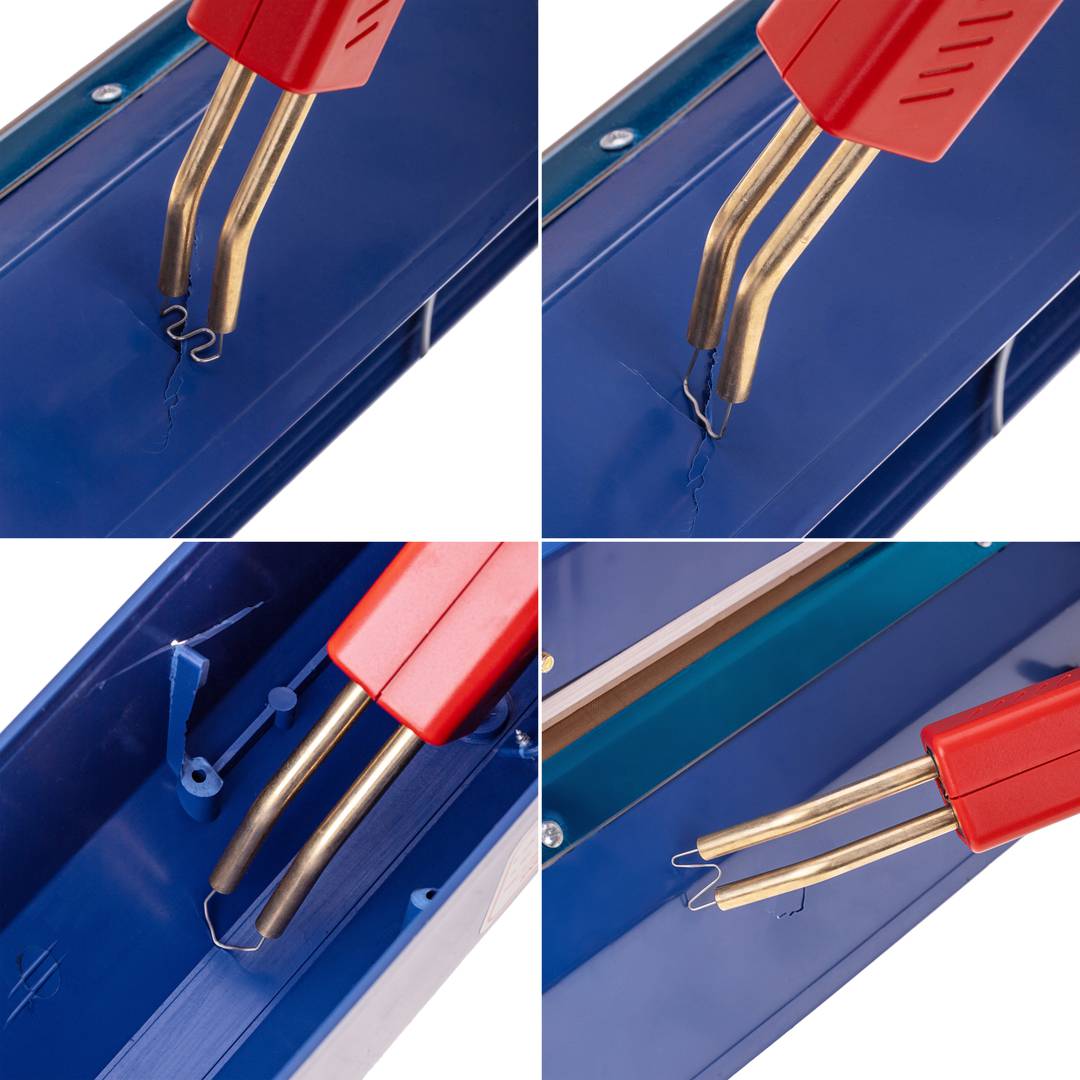 Kit di riparazione per saldatrice di plastica per parti in plastica e paraurti con 200 unità e 4 tipi di graffette