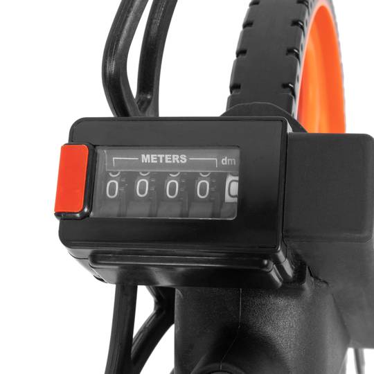 Odômetro de roda profissional para medição de distância. Topómetro do diâmetro 320 mm e altura 940 mm