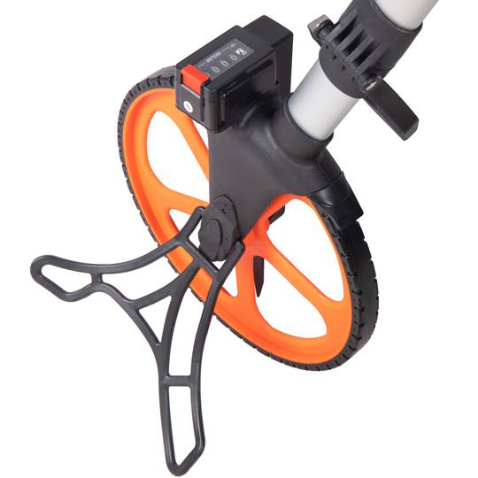 Odômetro de roda profissional para medição de distância. Topómetro do diâmetro 320 mm e altura 940 mm