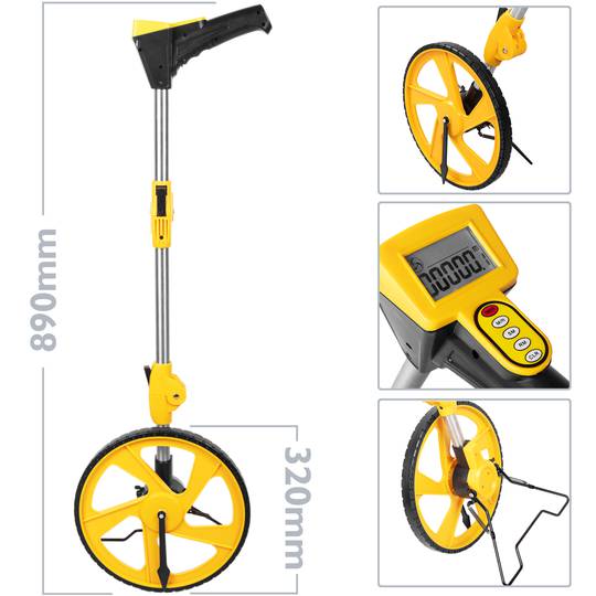 Hochpräziser digitaler Radkilometerzähler zur Entfernungsmessung. Topometer Durchmesser 32 cm und Höhe 103 cm