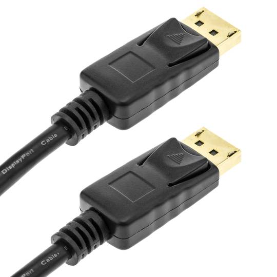 Cabo DisplayPort 1080p FullHD para transmissão de áudio e vídeo digital de 3 m de cor preto