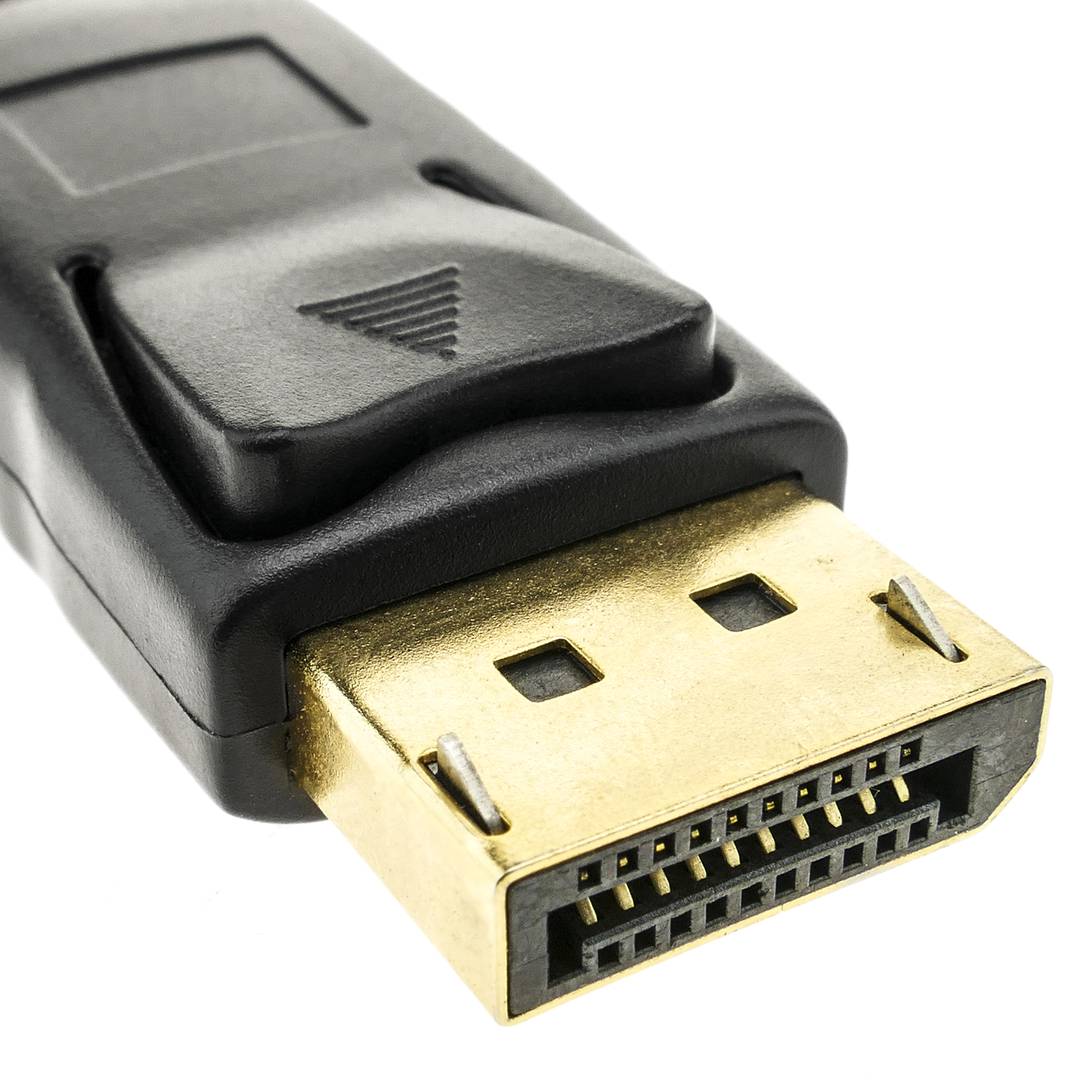 Cabo DisplayPort 1080p FullHD para transmissão de áudio e vídeo digital de 3 m de cor preto