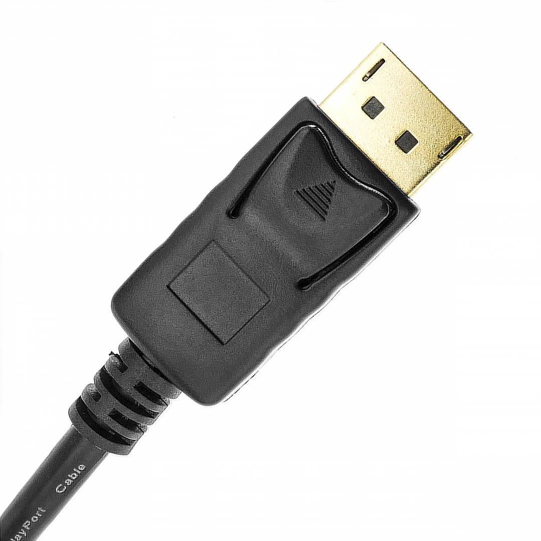 Cabo DisplayPort 1080p FullHD para transmissão de áudio e vídeo digital de 3 m de cor preto