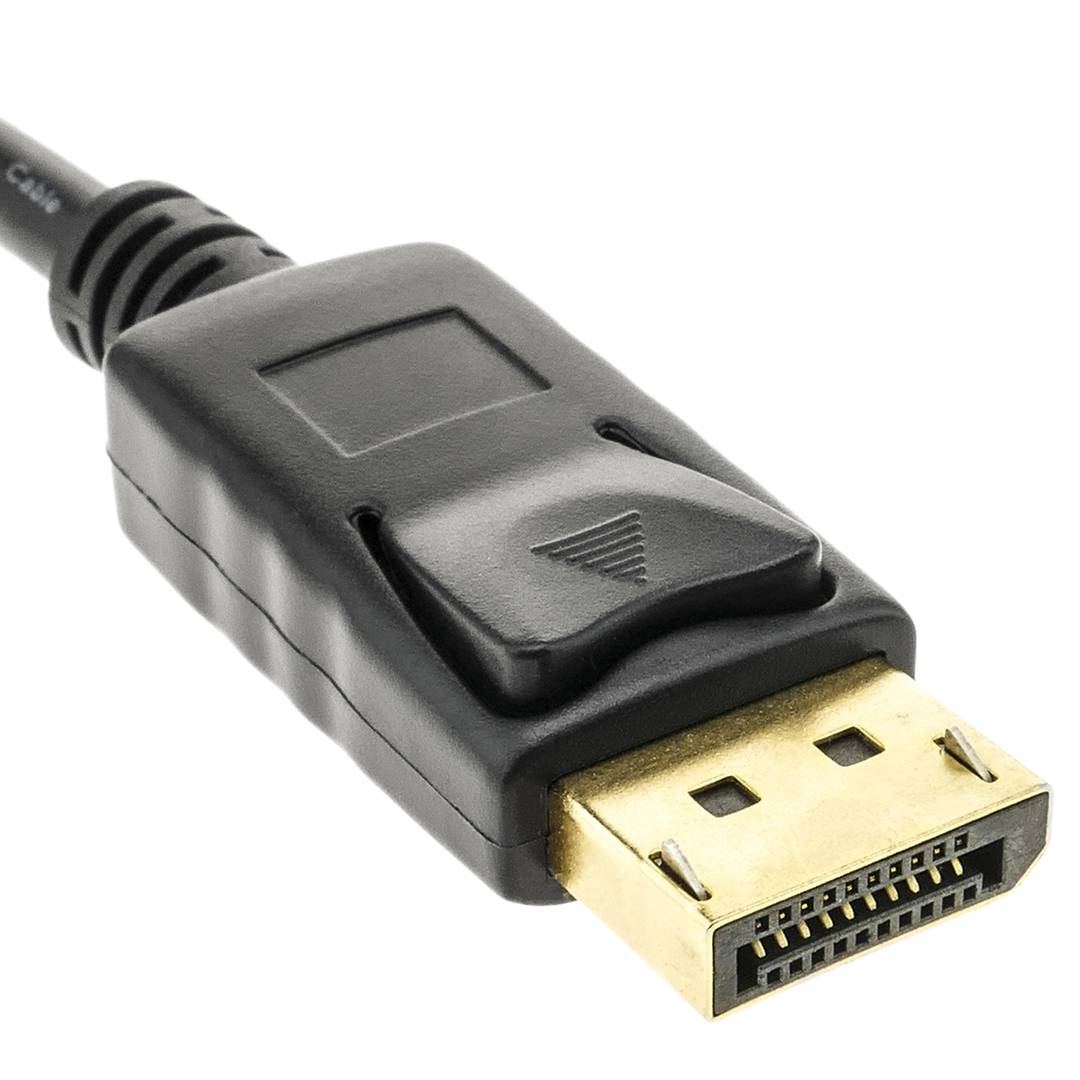 Cabo DisplayPort 1080p FullHD para transmissão de áudio e vídeo digital de 3 m de cor preto