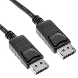 Cabo DisplayPort 1080p FullHD para transmissão de áudio e vídeo digital de 25 cm de cor preto