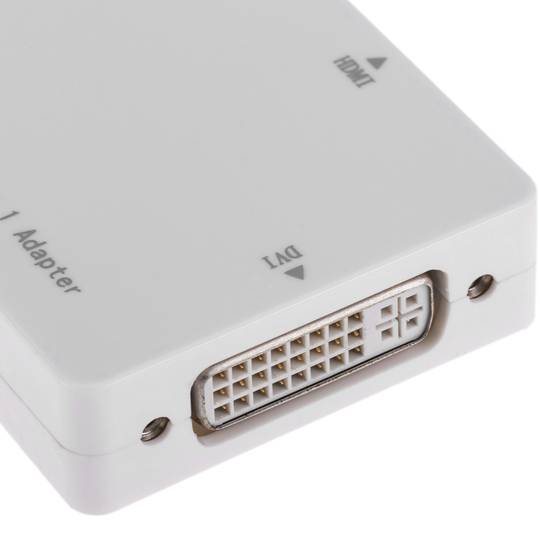 Adaptador de DisplayPort a VGA audio HDMI DVI blanco