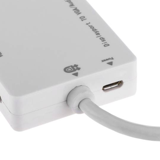 Adaptador de DisplayPort a VGA audio HDMI DVI blanco