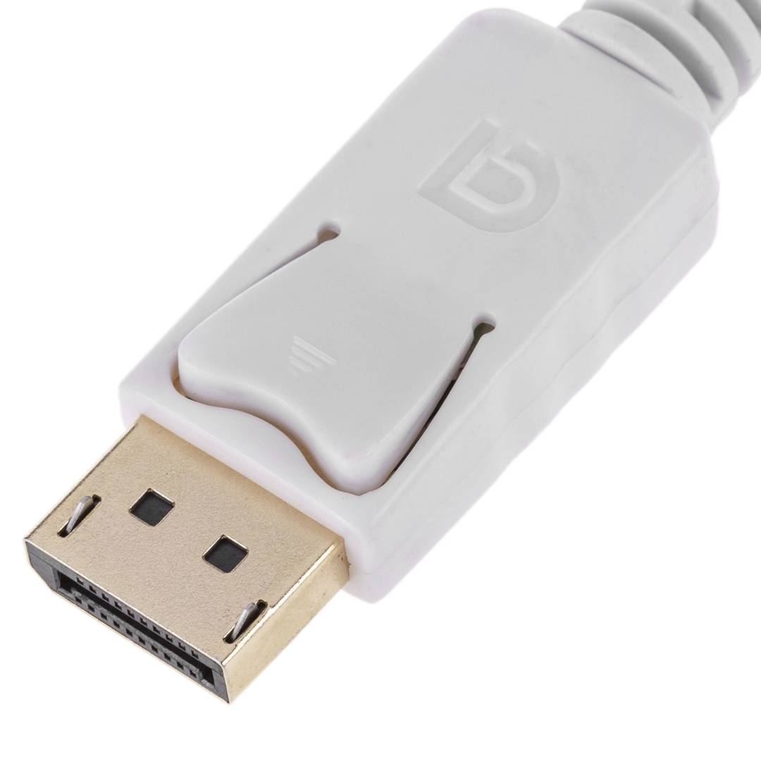 Adaptador de DisplayPort a VGA audio HDMI DVI blanco
