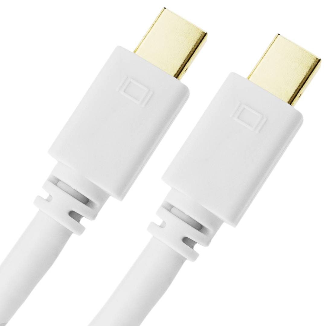 Cabo mini Displayport MiniDP 1080p FullHD para áudio e vídeo digital de 3m branco