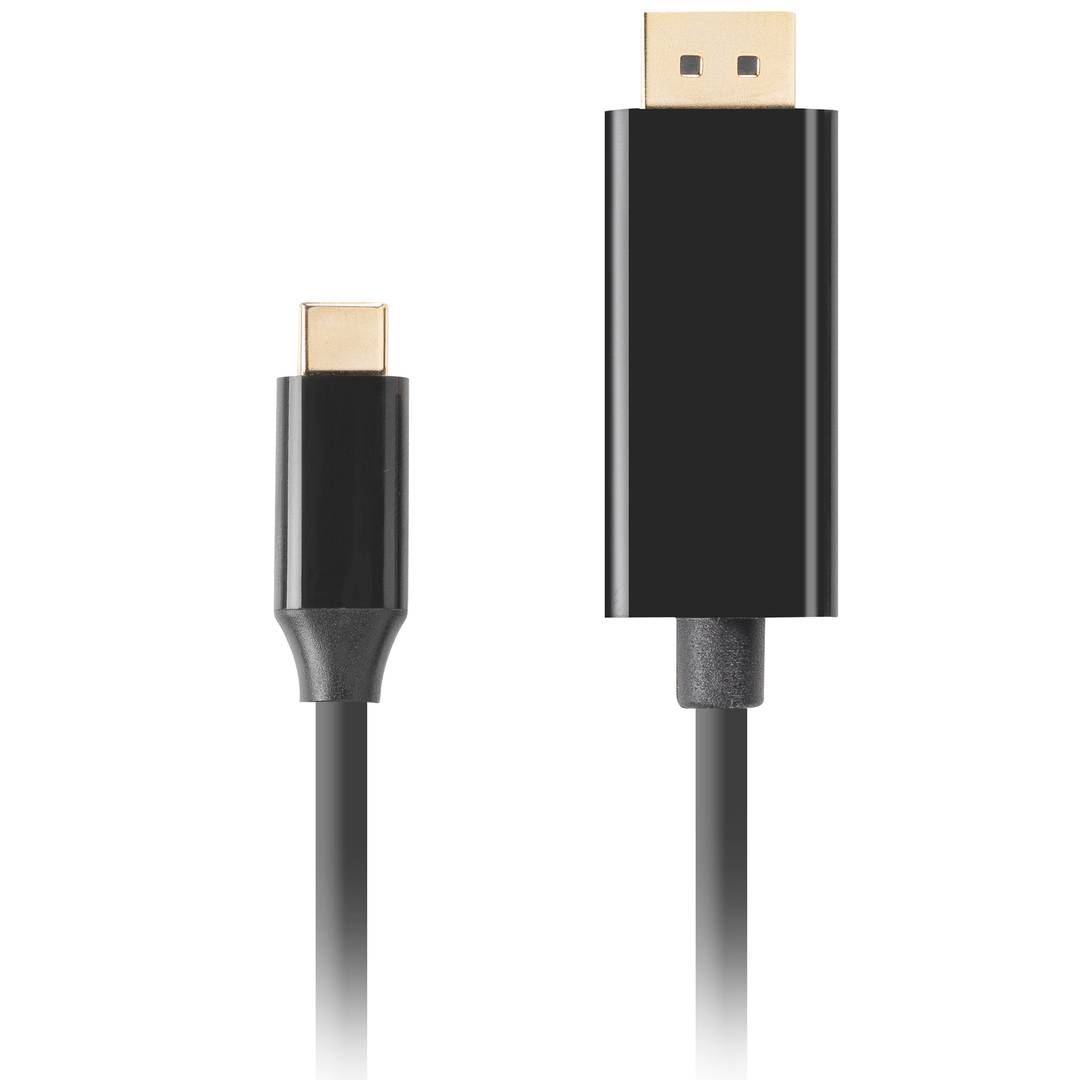 Cable USB tipus C mascle de 0,5 m de Lanberg CA-CMDP-10CU-0005-BK, a connector DisplayPort mascle