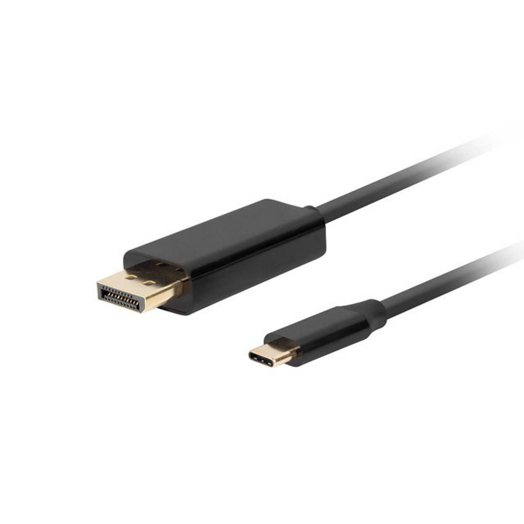 Cable USB tipus C mascle de 0,5 m de Lanberg CA-CMDP-10CU-0005-BK, a connector DisplayPort mascle