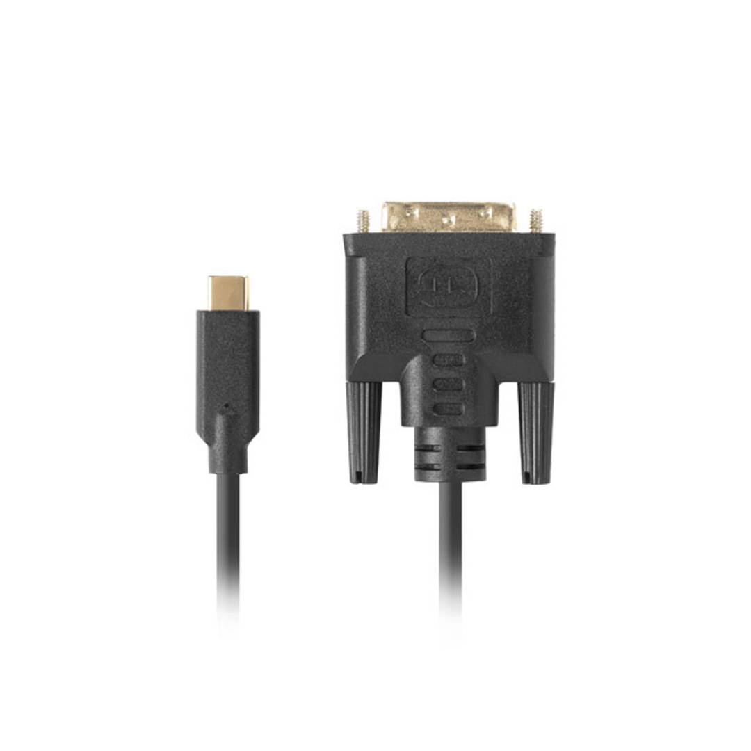 Lanberg CA-CMDV-10CU-0005-BK 0,5 m DVI-D-Kabel mit USB-Typ-C-Stecker auf Stecker