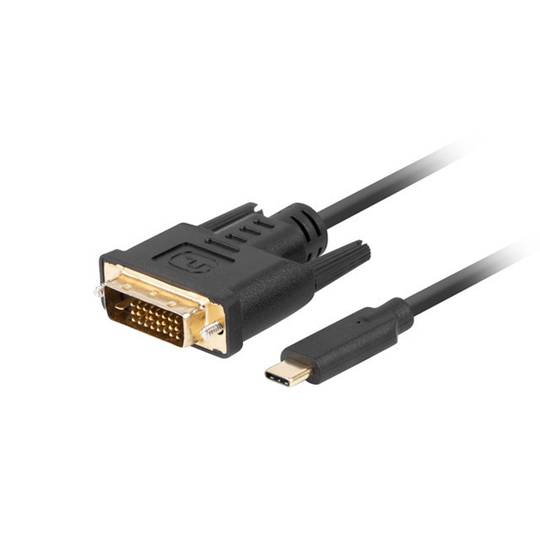 Kabel Lanberg USB Typ C męski 1,8 m, CA-CMDV-10CU-0018-BK, do męskiego złącza DVI-D