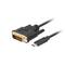 Kabel Lanberg USB Typ C męski 1,8 m, CA-CMDV-10CU-0018-BK, do męskiego złącza DVI-D