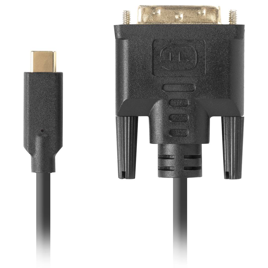 Cable USB tipus C mascle de 3 m de Lanberg CA-CMDV-10CU-0030-BK amb connector DVI-D mascle