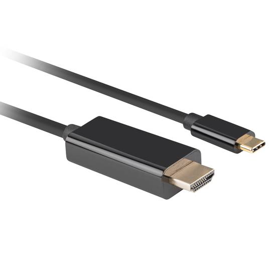 Cabo HDMI Lanberg 0,5m, USB tipo C macho para macho direito CA-CMHD-10CU-0005-BK
