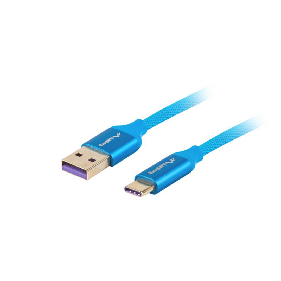 Lanberg USB-C macho para USB-A macho 2.0 cabo 0,5 m azul CA-USBO-21CU-0005-BL