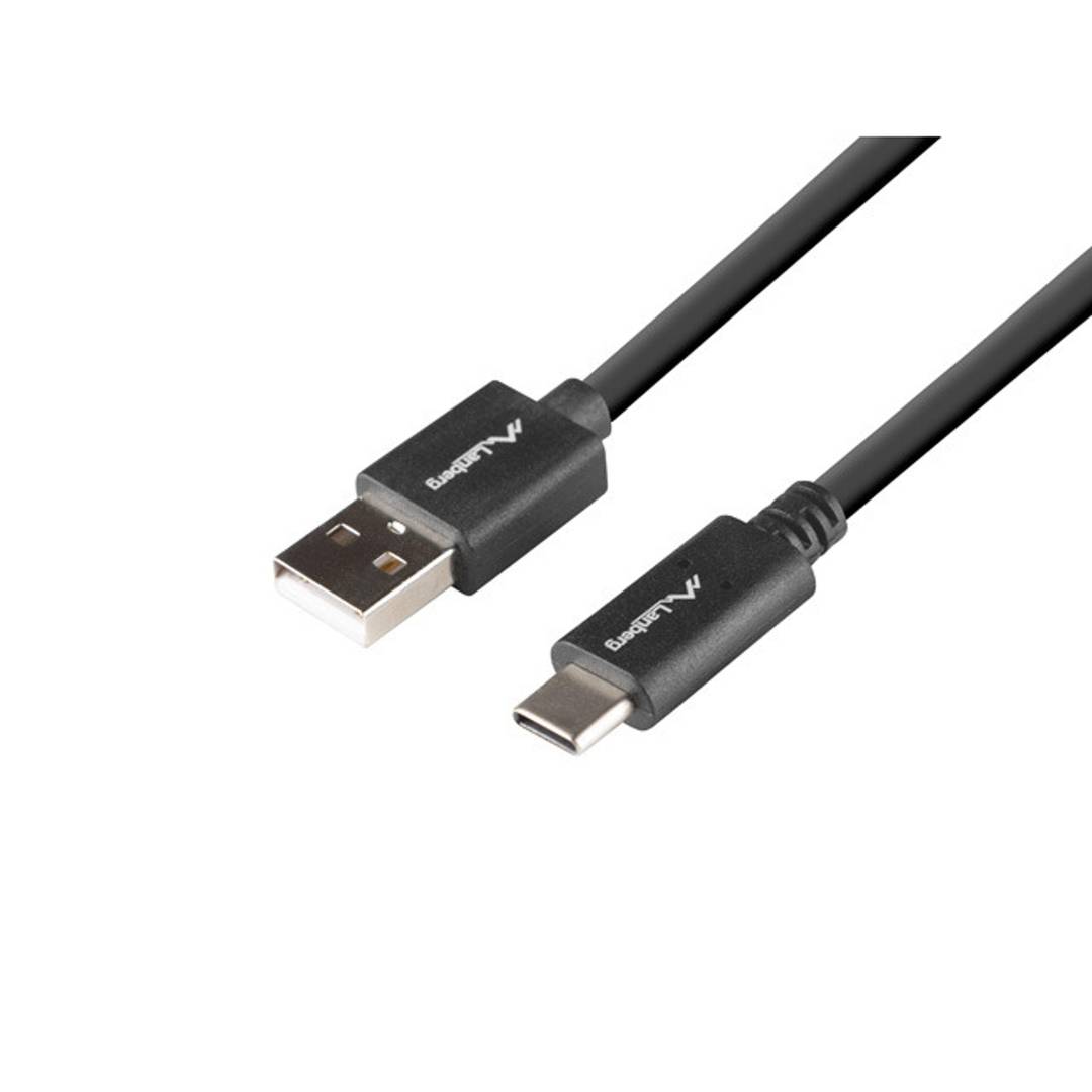 Lanberg USB C male naar USB A male 2.0 zwarte kabel 1.8m van Black Box en Quick Charge 3.0 CA-USBO-15CU-0018-BK