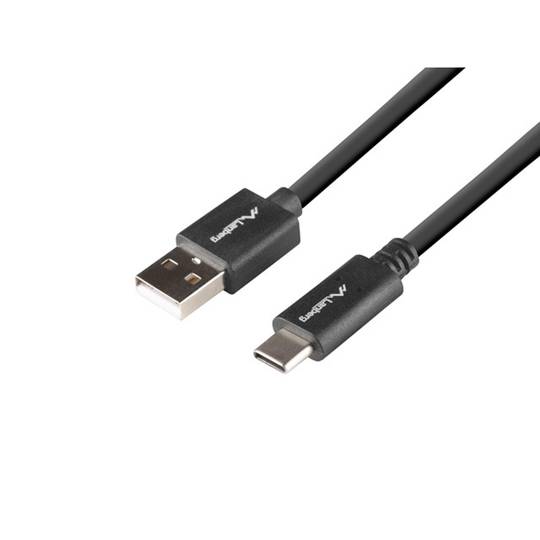 Lanberg USB C male naar USB A male 2.0 zwarte kabel 1.8m van Black Box en Quick Charge 3.0 CA-USBO-15CU-0018-BK