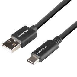 Lanberg USB-C-Stecker auf USB-A-Stecker 2.0-Kabel schwarz 1 m von Black Box QC 3.0 CA-USBO-15CU-0010-BK