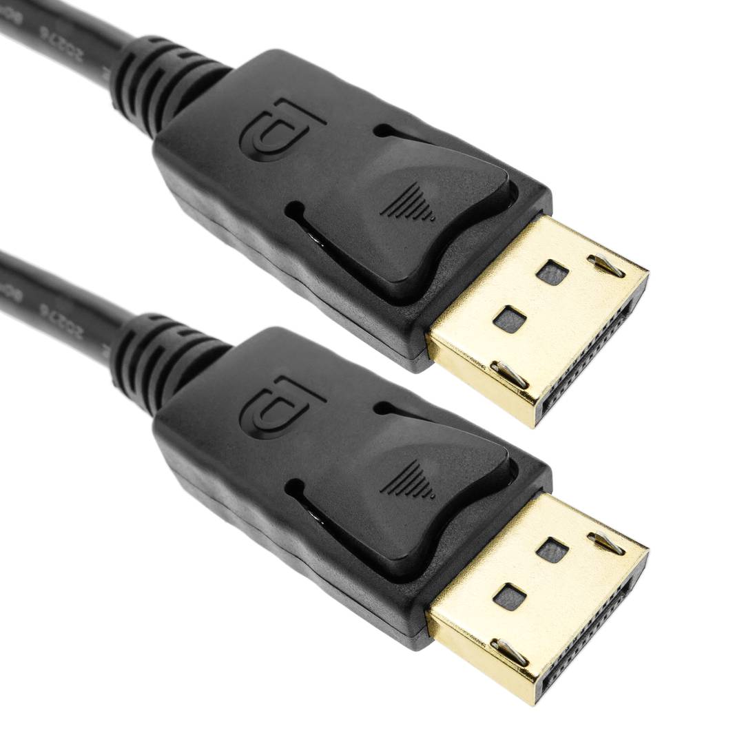 Kabel DisplayPort 2K 4K 1080p FullHD für digitale Audio und Video Übertragung von 1 m Farbe schwarz