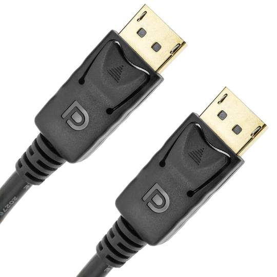 Cabo DisplayPort 2K 4K 1080p FullHD para transmissão de áudio e vídeo digital de 5 m de cor preto