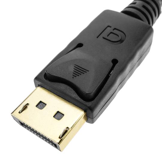 Cabo DisplayPort 2K 4K 1080p FullHD para transmissão de áudio e vídeo digital de 5 m de cor preto
