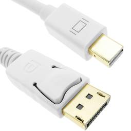 Kabel Mini Displayport do Displayport 2K 4K 1080p FullHD do audio i cyfrowego wideo 3m biały