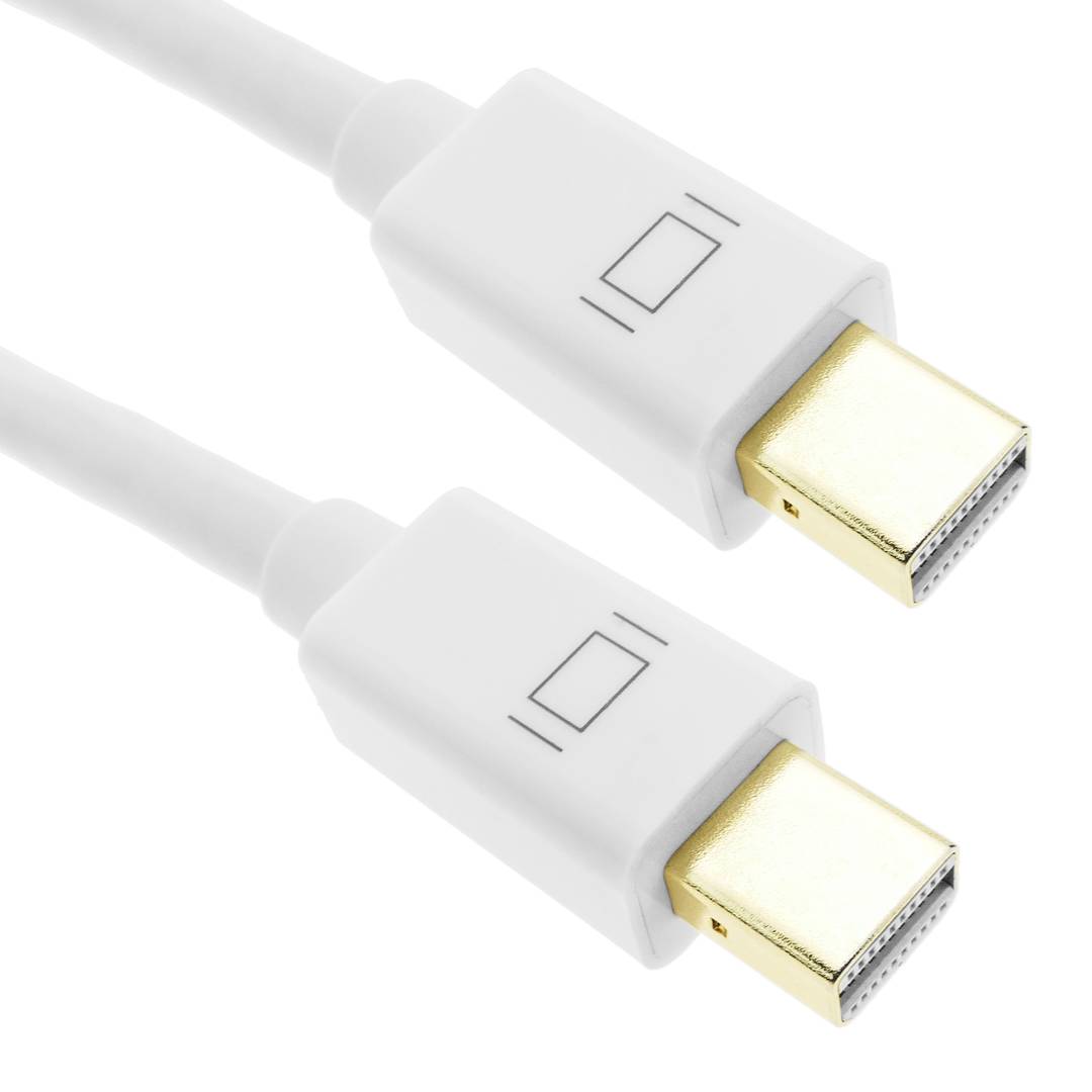 Cable Mini Displayport 2K 4K 1080p FullHD for digital audio and video of 1m white