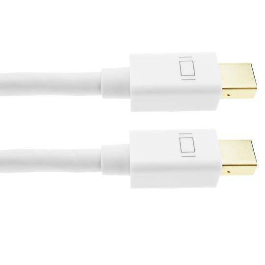 Cavo Mini Displayport 2K 4K 1080p FullHD per audio e video digitale di 2m bianco