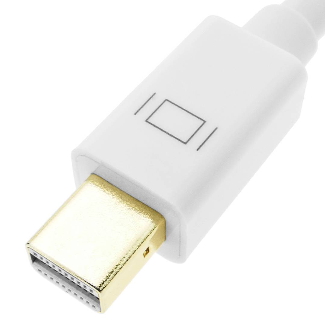 Cable Mini Displayport 2K 4K 1080p FullHD para audio y vídeo digital de 3m blanco