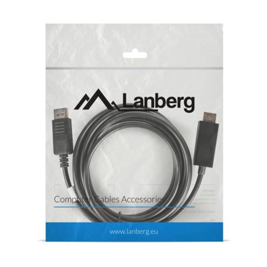 Cabo DisplayPort 1.1 para HDMI 8.64 Gb/s Lanberg preto 3 m
