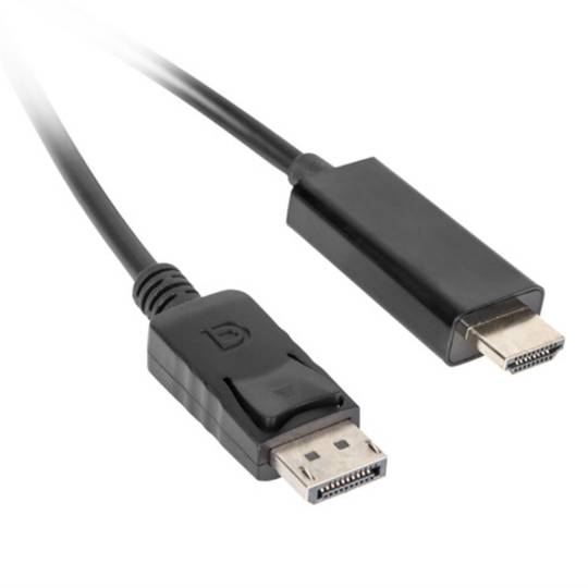 Cabo DisplayPort 1.1 para HDMI 8,64 Gb/s Lanberg preto 1,8 m