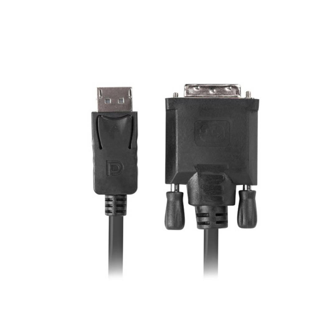 Displayport macho para DVI-D macho (24+1) cabo 1m preto Lanberg CA-DPDV-10CU-0010-BK
