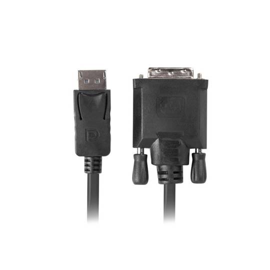 Displayport macho para DVI-D macho (24+1) cabo 1m preto Lanberg CA-DPDV-10CU-0010-BK