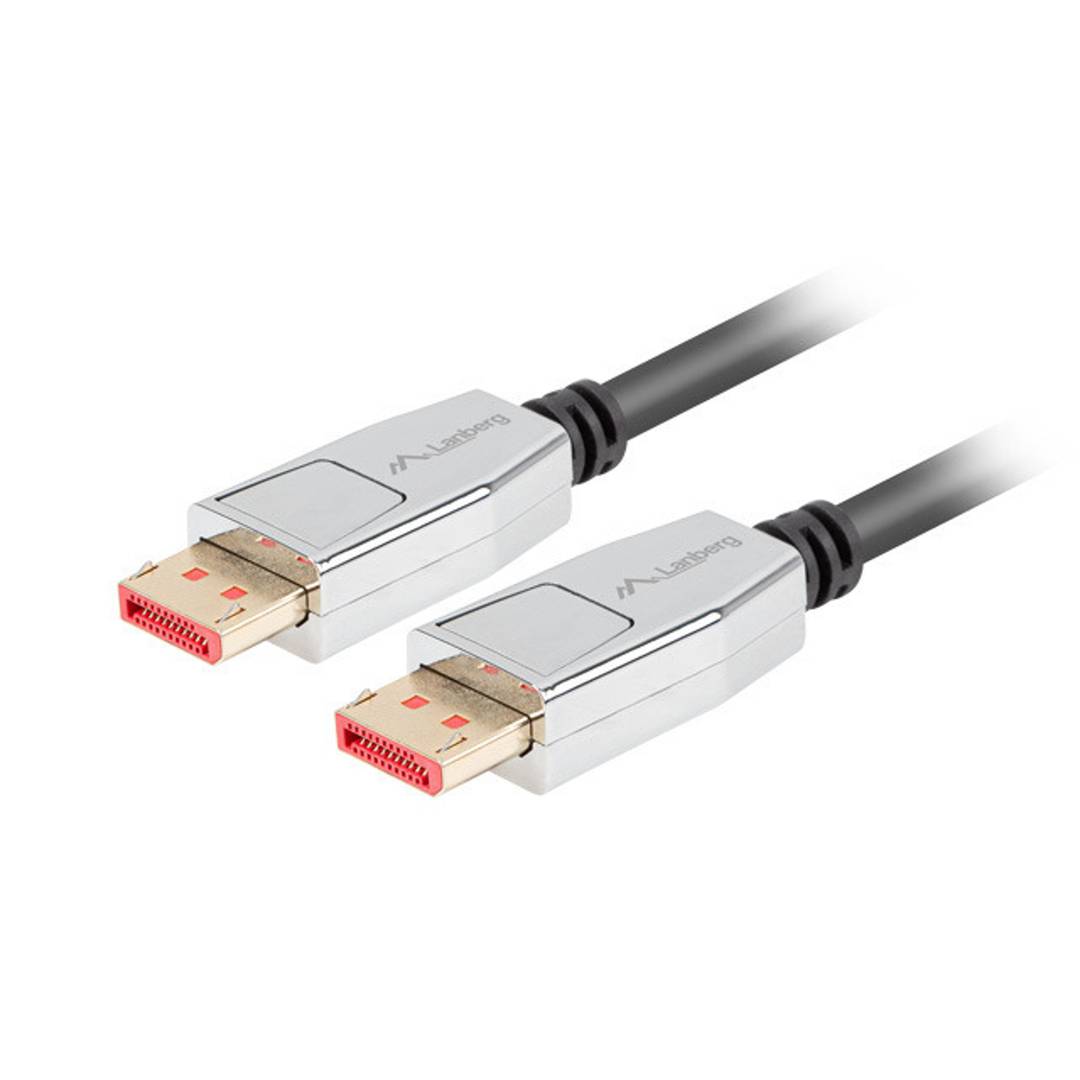 Displayport v1.4 Kabel 20 Pin Stecker auf Stecker 0,5m 8K 60Hz schwarz von Lanberg CA-DPDP-20CU-0005-BK