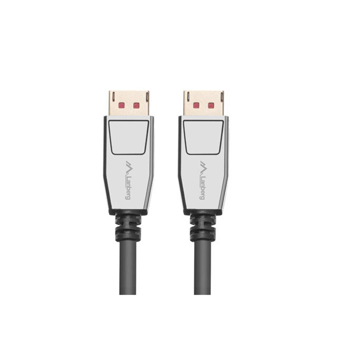 Displayport v1.4 Kabel 20 Pin Stecker auf Stecker 0,5m 8K 60Hz schwarz von Lanberg CA-DPDP-20CU-0005-BK