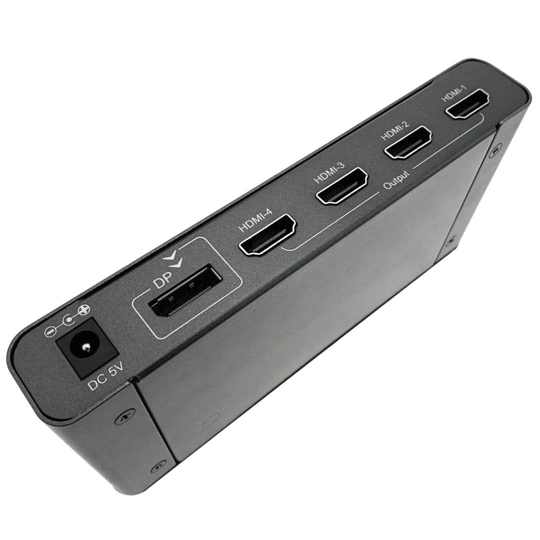 Adaptador DisplayPort 1 x DP a 4 x HDMI com função videowall de 4 portas
